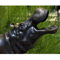 bronze foundry metal craft bronze hippo yawn tatue sculpture